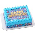 Cakedrake Birthday Theme Cake Topper, Gold Happy Birthday-Cake Decor Lay-On 2/PKG cake topper decor CD-DCP-23846-2/PKG